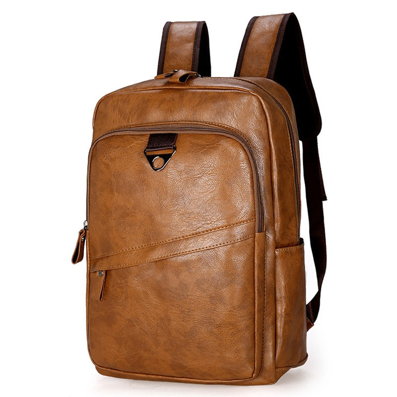 Fashion Men Backpack Waterproof PU Leather Travel Bag Man Large Capacity Teenager Male Mochila Laptop Backpacks - LiveTrendsX