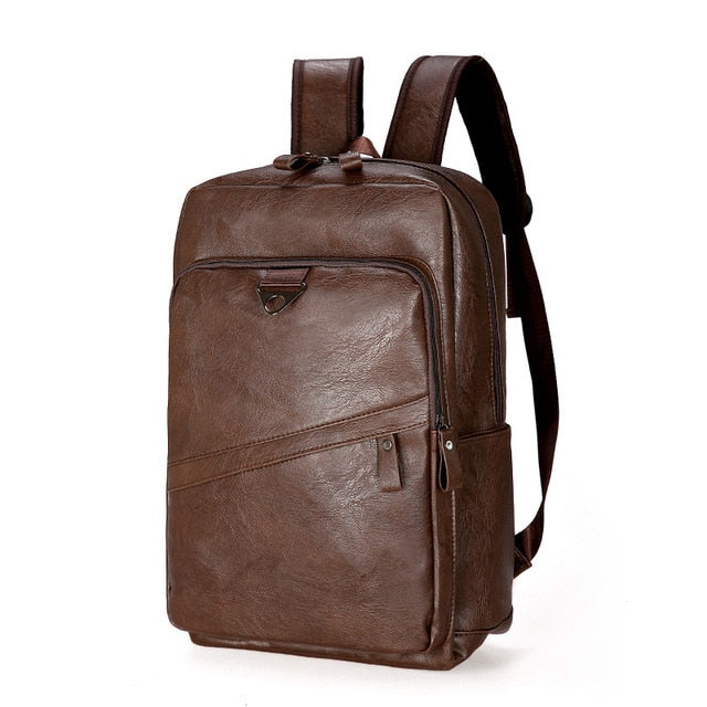 Fashion Men Backpack Waterproof PU Leather Travel Bag Man Large Capacity Teenager Male Mochila Laptop Backpacks - LiveTrendsX