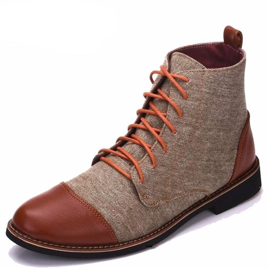 Men Boots Pointed Toe men Oxford Dress Shoes canvas men Casual Shoes ankle boots chaussures men Big Size 39-48 - LiveTrendsX