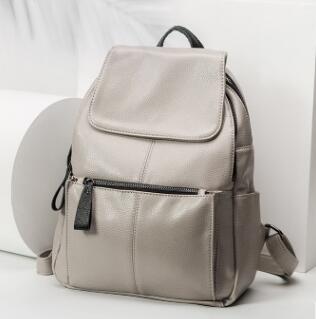 Backpack Female Genuine Cow Leather Women Knapsack Zipper Trendy Ladies Shoulder Bag Classic Women Travel Bag Daily new hot - LiveTrendsX