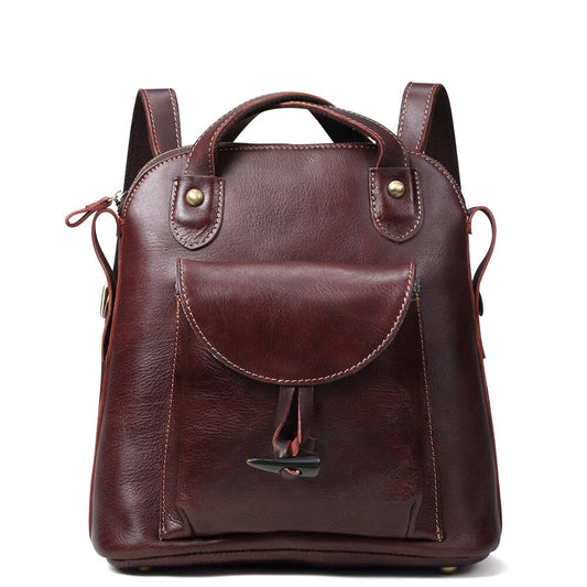 European American style Genuine Leather shoulder bag Vintage fashion lady backpack Multifunctional female large backpacks - LiveTrendsX