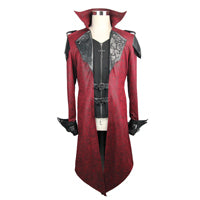 Steampunk Military Uniform Autumn Winter Punk Jacket Fashion Casual Overcoats Gothic Retro Style Faux Leather Long Coats for Men - LiveTrendsX