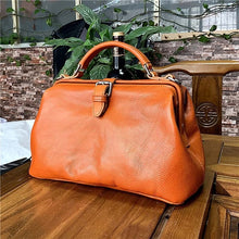 Load image into Gallery viewer, Tree cream retro handbags Hand-brushed leather female models shoulder slung portable doctor bag - LiveTrendsX
