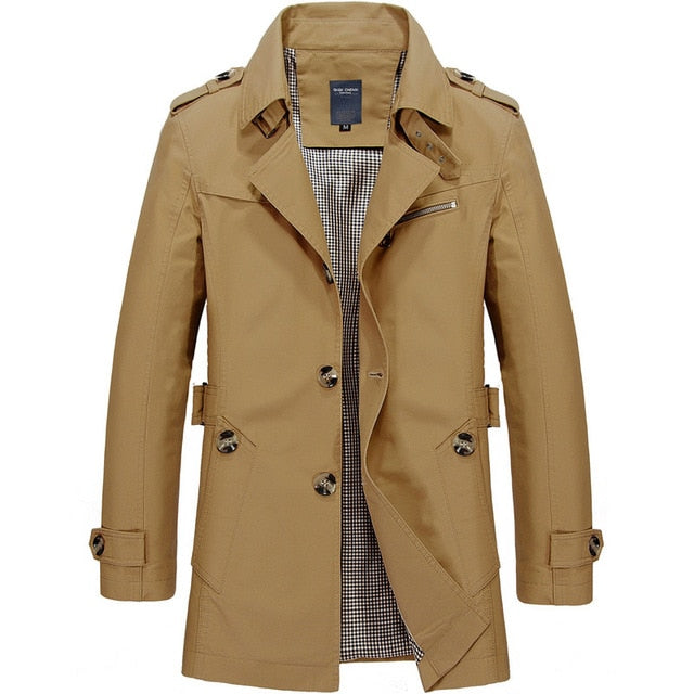 Men Jacket Coat Fashion Trench Coat New Spring Brand Casual Fit Overcoat Jacket Outerwear Male - LiveTrendsX