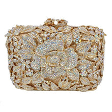 Load image into Gallery viewer, Grey Flower Party Clutch Evening Bags rhinestone Pink Luxury Wedding Crystal Bags Shoulder Bags SC780 - LiveTrendsX
