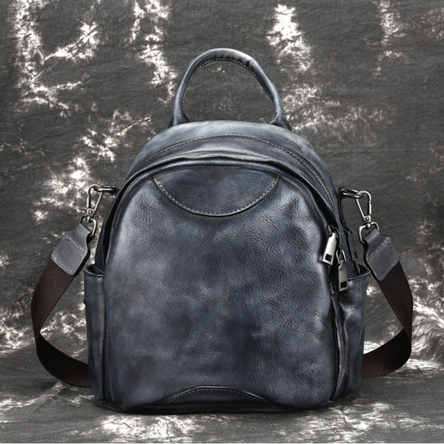 High Quality Natural Skin School Rucksack Girls Daypack Casual Retro Travel Bag Female Knapsack Women Genuine Leather Backpack - LiveTrendsX