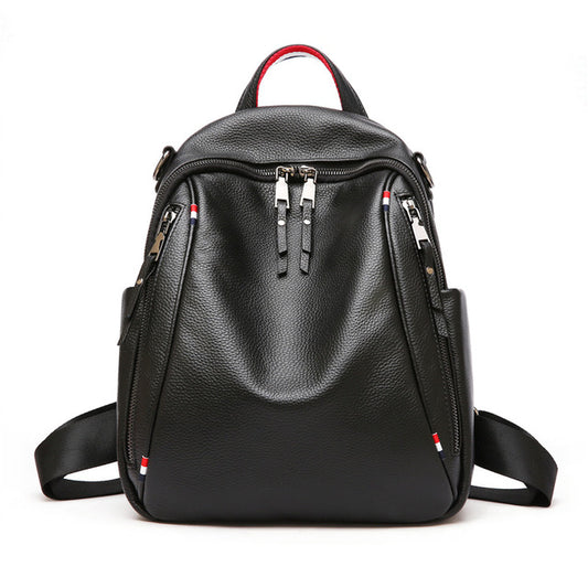 High Quality New Fashion Black Blue Red Genuine Leather Women Backpack For Girl Real Skin Female Shoulder Bags M0977 - LiveTrendsX