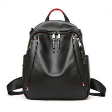 Load image into Gallery viewer, High Quality New Fashion Black Blue Red Genuine Leather Women Backpack For Girl Real Skin Female Shoulder Bags M0977 - LiveTrendsX
