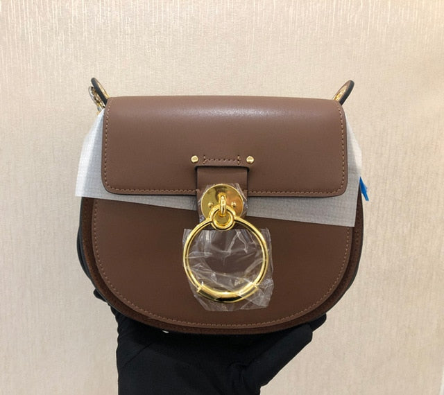 Luxury Women Bag For 2018 Designer Brand Saddle Bag Leather Ladies Crossbody Bag Fashion Ring Shoulder Bag Vintage Handbag - LiveTrendsX