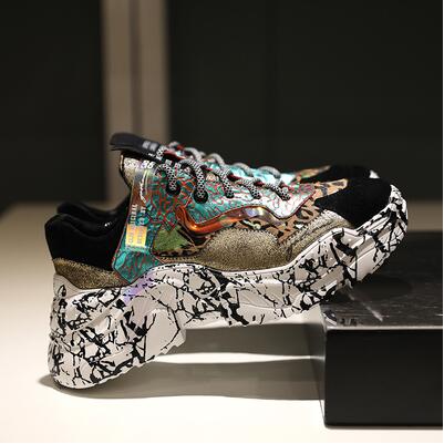 Women Trendy Chunky Dad Shoe Laces Platform Shoes New Color Matching Camouflage Sneakers Chaussures - LiveTrendsX