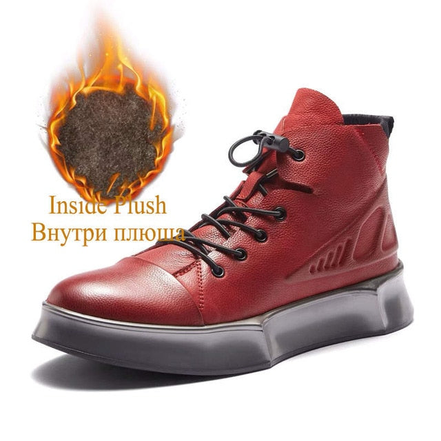 Genuine Leather Boots Men  Martins Boot Men Shoes Luxury Brand Formal Shoes Men Fashion Winter Shoes Men Fur - LiveTrendsX