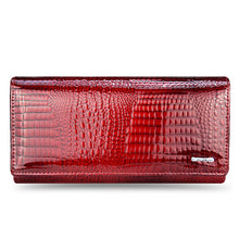 Load image into Gallery viewer, Genuine Leather Women&#39;s Wallets Fallow Long Ladies Double Zipper Wallet Clutch Bag Design Red Purse Crocodile Purses - LiveTrendsX
