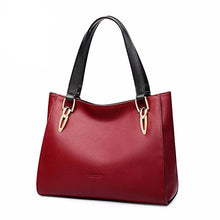 Load image into Gallery viewer, Fashion Cowhide Leather Women&#39;s Handbags Luxury Red Black Shoulder Bag Larger Capacity Women Leather Bag - LiveTrendsX
