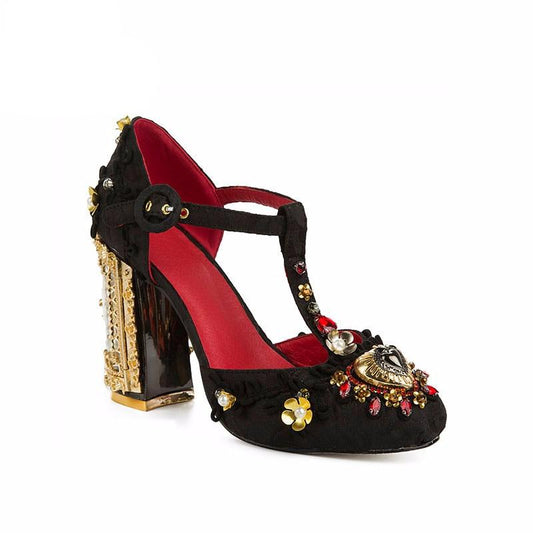 flower shoes wedding 2019 luxury shoes women designers crystal rhinestone open heels metal T-strap party pumps FT622 - LiveTrendsX