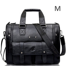 Load image into Gallery viewer, Men Leather Black Briefcase Business Handbag Messenger Bags Male Vintage Shoulder Bag Men&#39;s Large Laptop Travel Bags - LiveTrendsX
