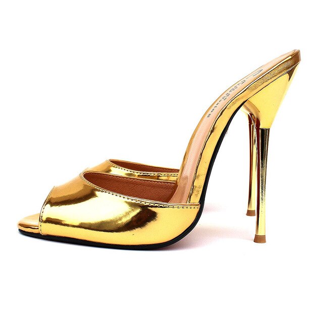 Gold Open Toe High Heels Pumps Women Sexy 13cm Stilettos Sandals - LiveTrendsX