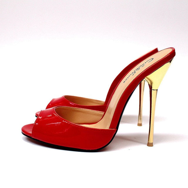 Gold Open Toe High Heels Pumps Women Sexy 13cm Stilettos Sandals - LiveTrendsX
