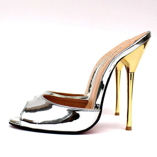 Gold Open Toe High Heels Pumps Women Sexy 13cm Stilettos Sandals - LiveTrendsX