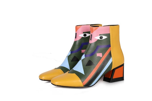 Fashion Brand Women Ankle Snow Boots Warm High Heels Ladies Shoes Woman Party Wedding Pumps Basic Genuine Leather Boots - LiveTrendsX