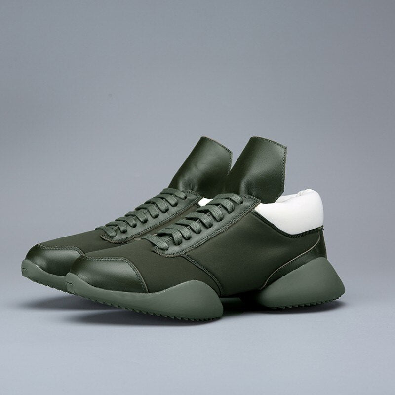 メンズ ホースシュー レースアップ アンクル ラグジュアリー トレーナー 本革 ブーツ