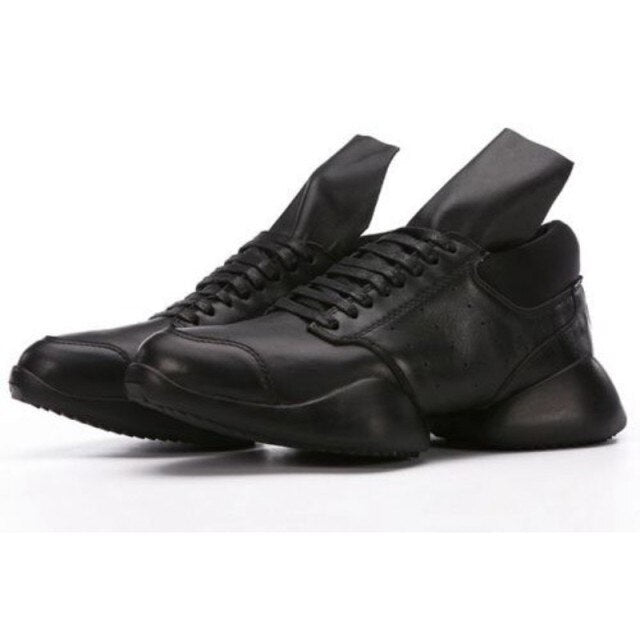Men Horseshoe Lace Up Ankle Luxury Trainers Genuine Leather Boots