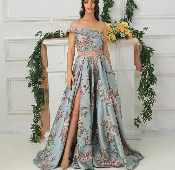 Long  Pink Formal Evening Prom Gown Dress Gowns Dresses Robe De Soiree with pocket - LiveTrendsX