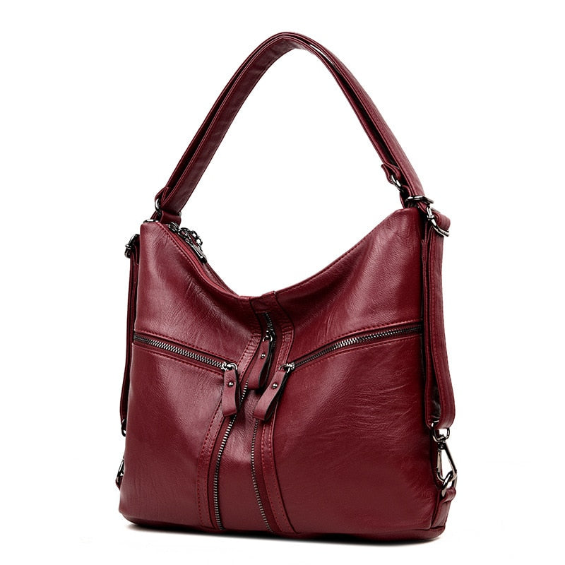 3 In 1 Multifunctional Backpack Women Soft Leather Backpack Female Travel Shoulder Bag Convertable Hand Bags Sac A Dos Femme - LiveTrendsX