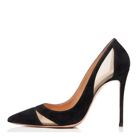 Pointed Toe High Heel Mesh Pumps Womens - LiveTrendsX