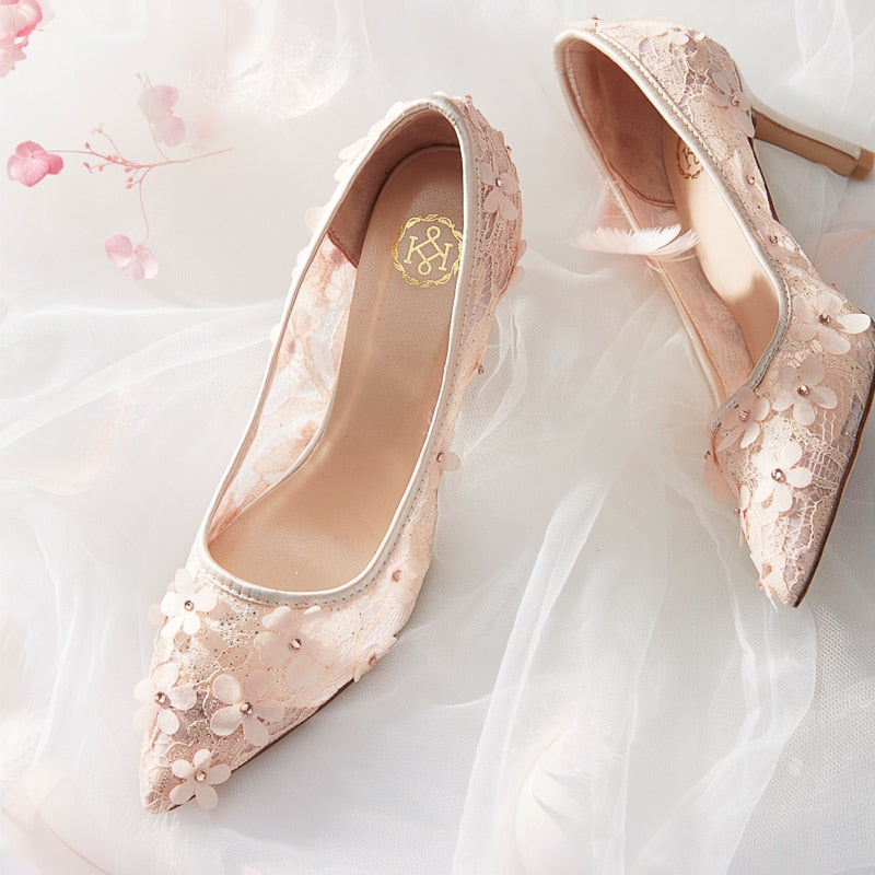 Flowers Wedding Shoes Fairy Elegant Female