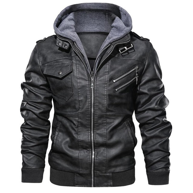 Spring Fashion Motorcycle Leather Jacket Men Slim Fit Oblique Zipper PU Jacket Autumn Men Leather Jackets Coats Black - LiveTrendsX