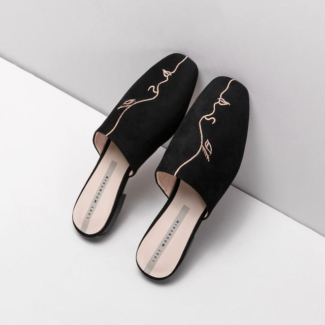 full genuine leather low-heeled women shoes high quality office ladies shoes summer women slippers women heels - LiveTrendsX