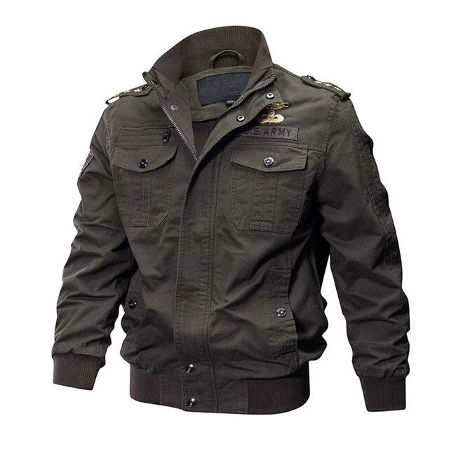 plus size bomber jacket tactical jacket men military coat Army Green High quality clothes 2019 casual pilot jacket Cargo Flight - LiveTrendsX