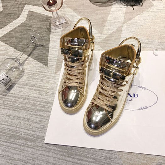 Metallic Flats Elevator Women Wide Fit Shoes Ladies Patent Leather Brand Rose Gold Hidden Trainers Sneakers Creepers High Top - LiveTrendsX