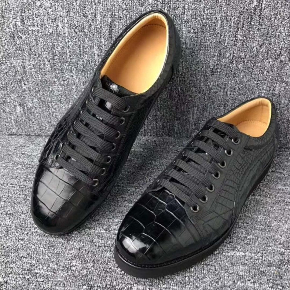 Newly design top quality real genuine crocodile skin men business shoe with genuine cowhide skin lining flat leisure men shoe - LiveTrendsX
