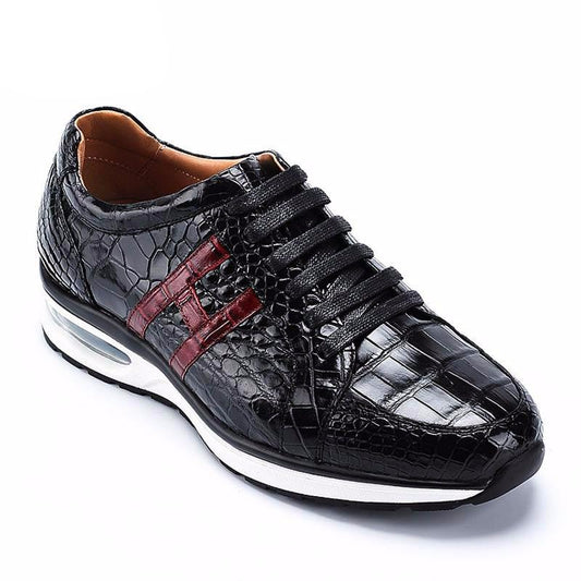 Luxury Alligator Leather Mens Joggers Sneakers Top Quality Crocodile Genuine Leather Shoes Tenis Masculino Trainers Shoes - LiveTrendsX