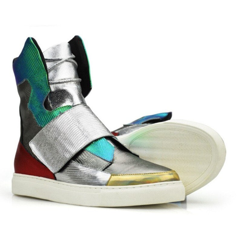 Men  Shoes High-TOP Ankle Boots  Mixed Colors Shoes