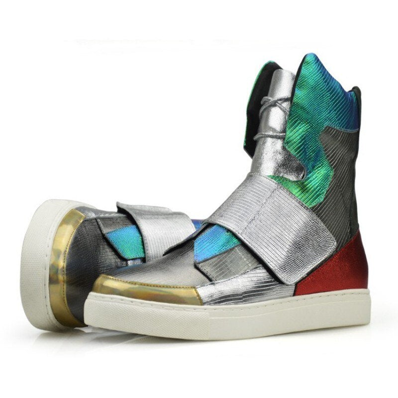 Men  Shoes High-TOP Ankle Boots  Mixed Colors Shoes
