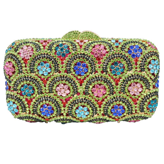 Crystal Flower Clutch Bag Ladies Luxury Bags Diamond Wedding Purse Women Chain Handbags - LiveTrendsX