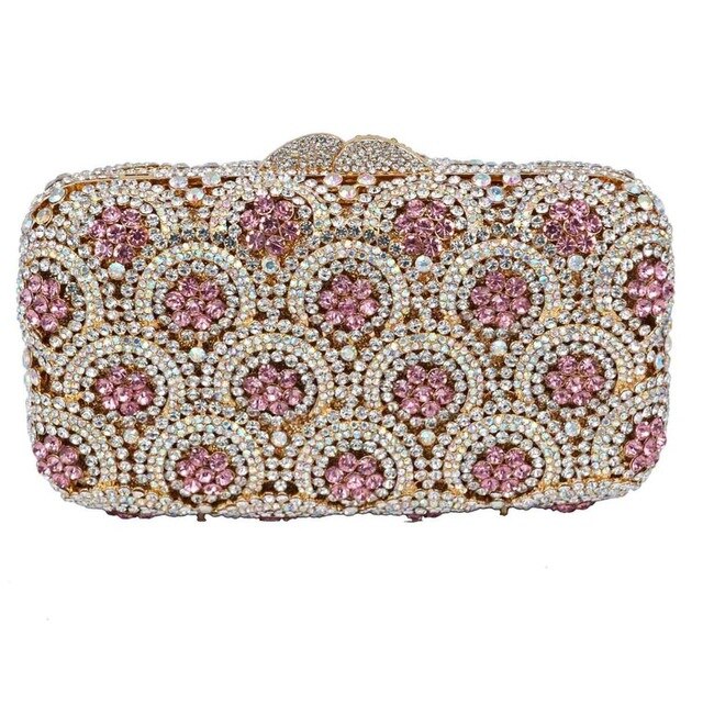 Crystal Flower Clutch Bag Ladies Luxury Bags Diamond Wedding Purse Women Chain Handbags - LiveTrendsX