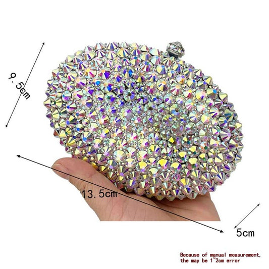 AB Silver Clutch Bags Designer glaring Crystal rhinestone Evening Bags Long Wedding bride Purse Day Clutches - LiveTrendsX