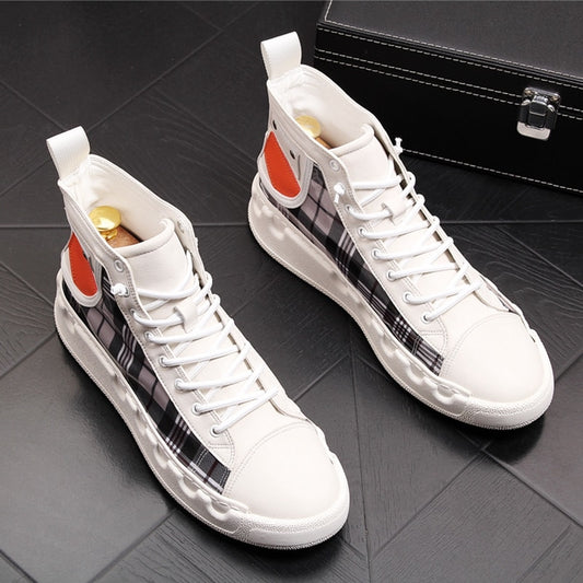 Men Casual Ankle Boots Spring Autumn High Top Men's Vulcanize Comfortable Sneakers Walking Leisure Shoes - LiveTrendsX