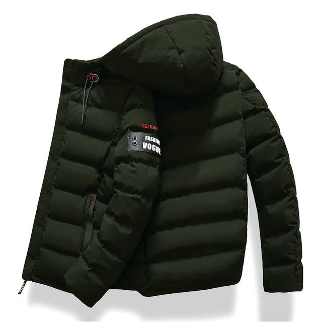 New Fashion Men Winter Jacket Coat Hooded Warm Mens Winter Coat Casual Slim Fit Student Male Overcoat ABZ82 - LiveTrendsX