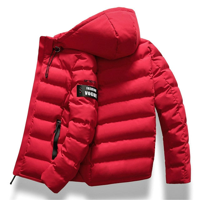 New Fashion Men Winter Jacket Coat Hooded Warm Mens Winter Coat Casual Slim Fit Student Male Overcoat ABZ82 - LiveTrendsX