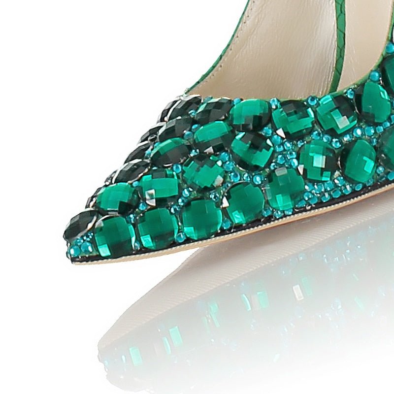 Rhinestone Wedding Pumps Twined Metal Snake High Heel - LiveTrendsX