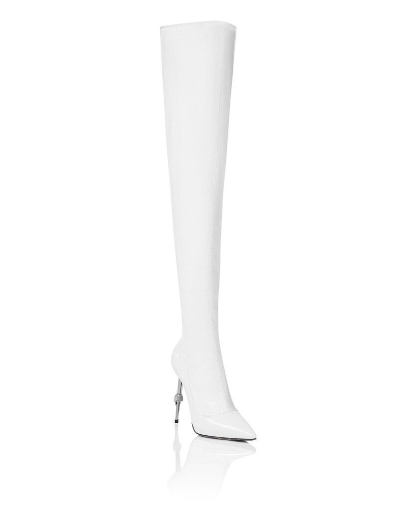 Runway Pointed Toe High Heels Over The Knee Boots - LiveTrendsX