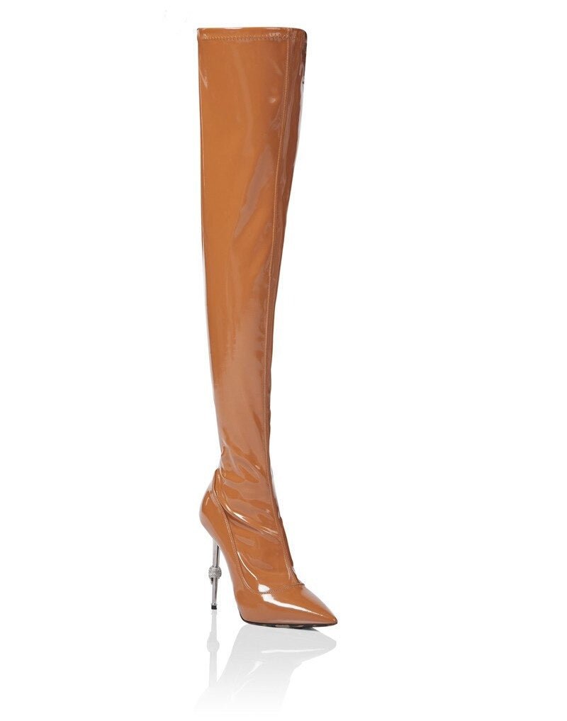 Runway Pointed Toe High Heels Over The Knee Boots - LiveTrendsX