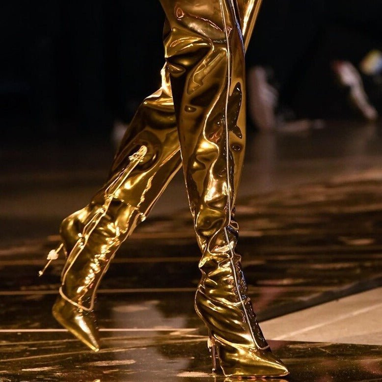 Runway Pointed Toe High Heels Over The Knee Boots - LiveTrendsX