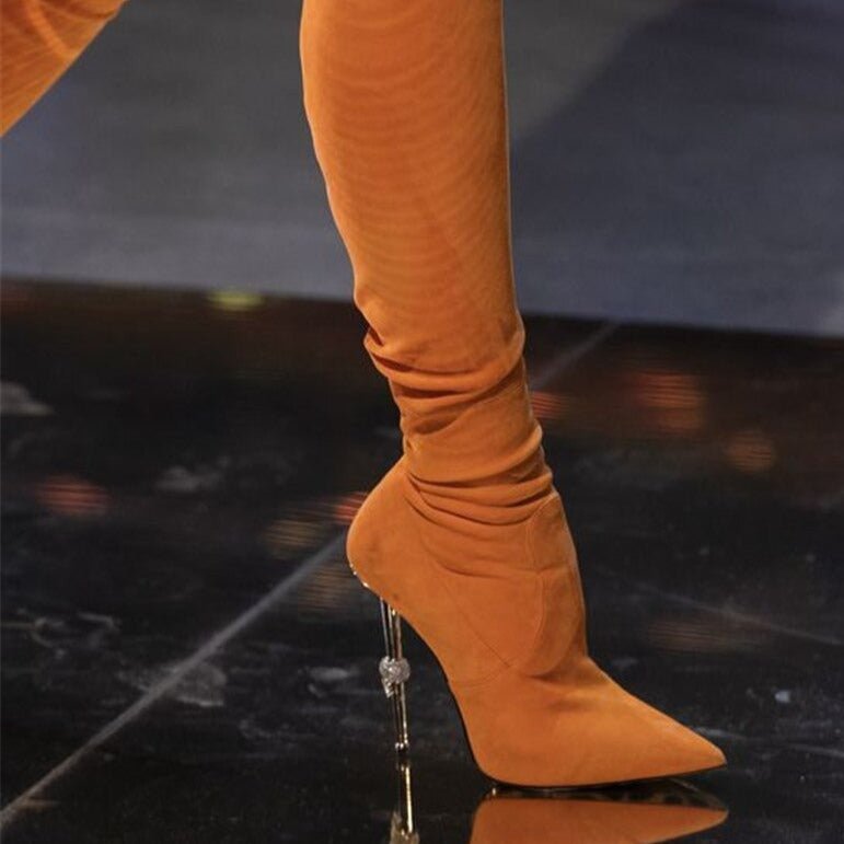 Runway Pointed Toe High Heels Over The Knee Boots - LiveTrendsX