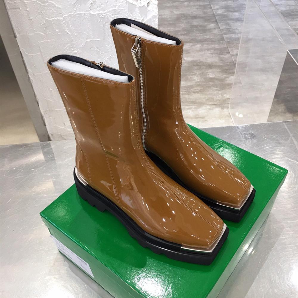 Runway Women Metal Square Toe Martin Boots - LiveTrendsX