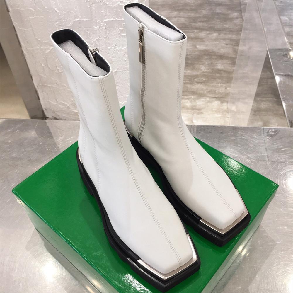 Runway Women Metal Square Toe Martin Boots - LiveTrendsX